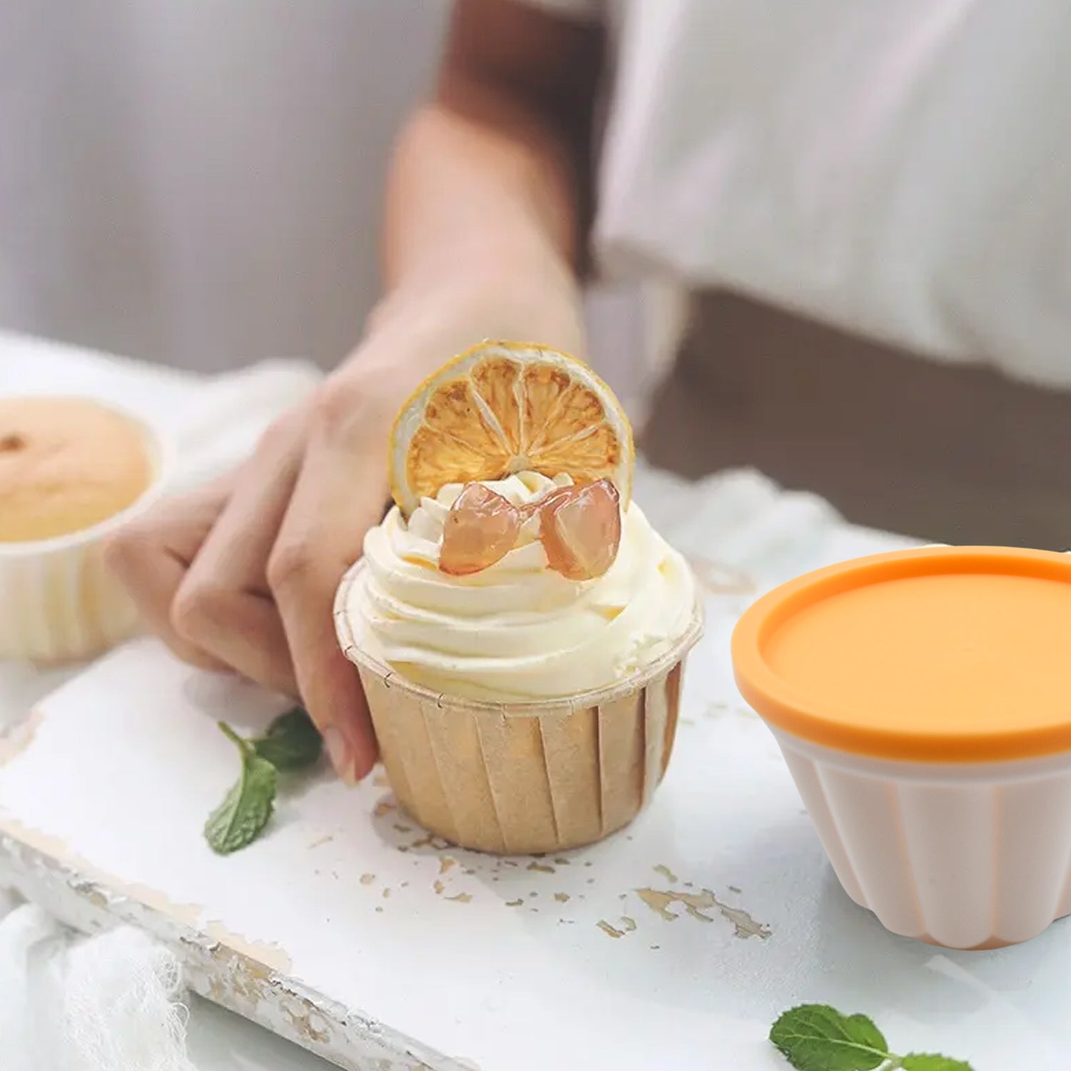 5971 Pudding Molds, Custard Mould, Mould for Jelly Ice creams, Set of 4 Cups with Lid 5971 Pudding Molds, Custard Mould, Mould for Jelly Ice creams, Set of 4 Cups with Lid